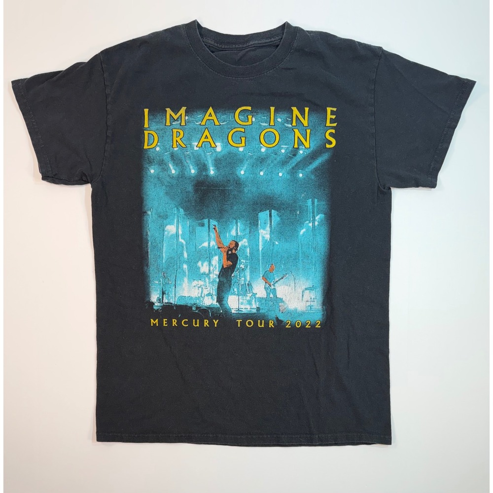 Imagine Dragons Mercury Tour 2022 Concert T-Shirt Black Graphic Band Tee Medium